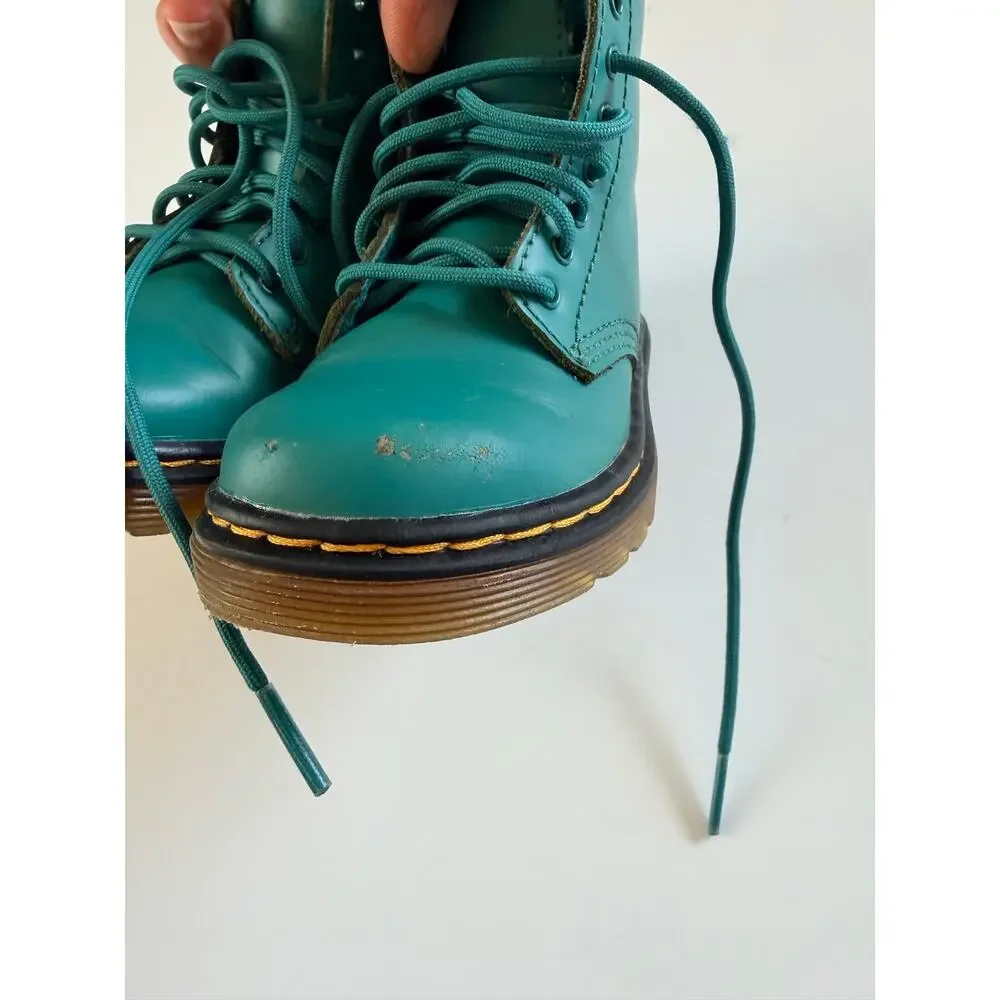 Dr. Martens 1460 Toddler Boots Teal Green Side Zip